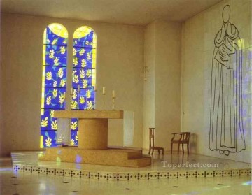 Fauvismo Painting - Interior de la Capilla del Rosario Vence 1950 Fauvista